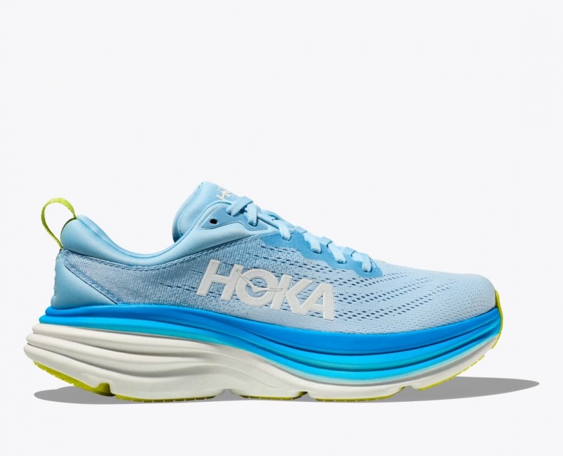 HOKA Bondi 8 Men\'s Running Shoes Light Blue | DOY654072