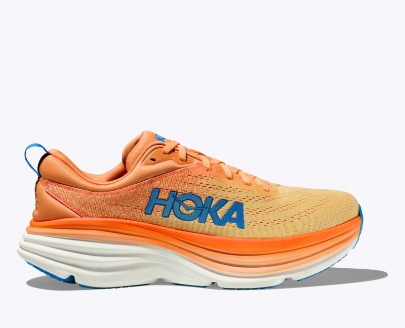 HOKA Bondi 8 Men\'s Running Shoes Orange / Light Orange | GFK092158