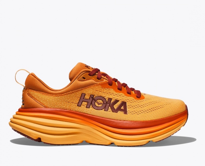 HOKA Bondi 8 Men\'s Running Shoes Orange | YAB952310