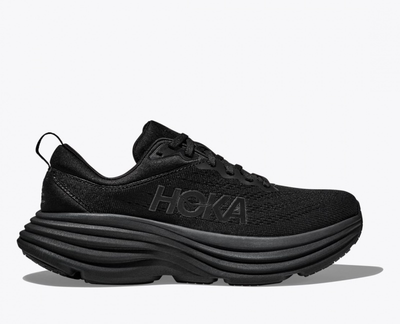 HOKA Bondi 8 Women\'s Running Shoes Black | WFZ069871