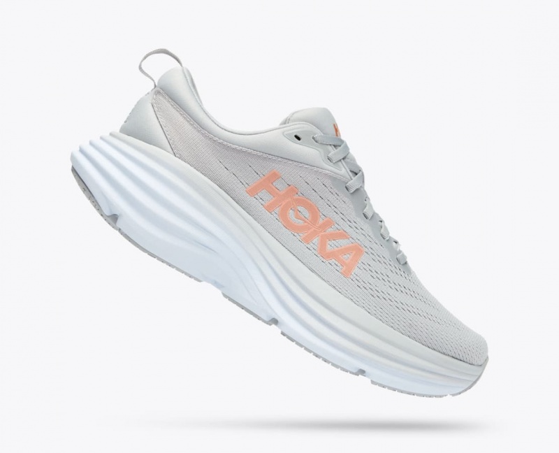 HOKA Bondi 8 Women's Running Shoes Grey | XJL061273