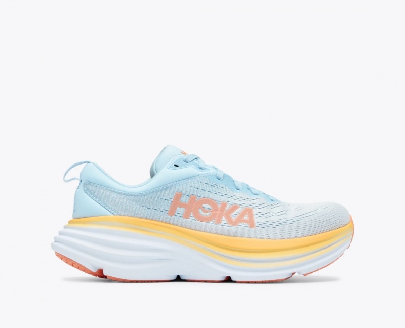 HOKA Bondi 8 Women\'s Running Shoes Light Blue | OUQ416372