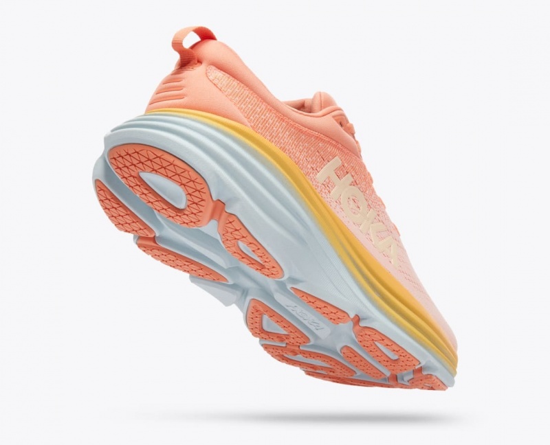 HOKA Bondi 8 Women's Running Shoes Light Coral | TUX270695