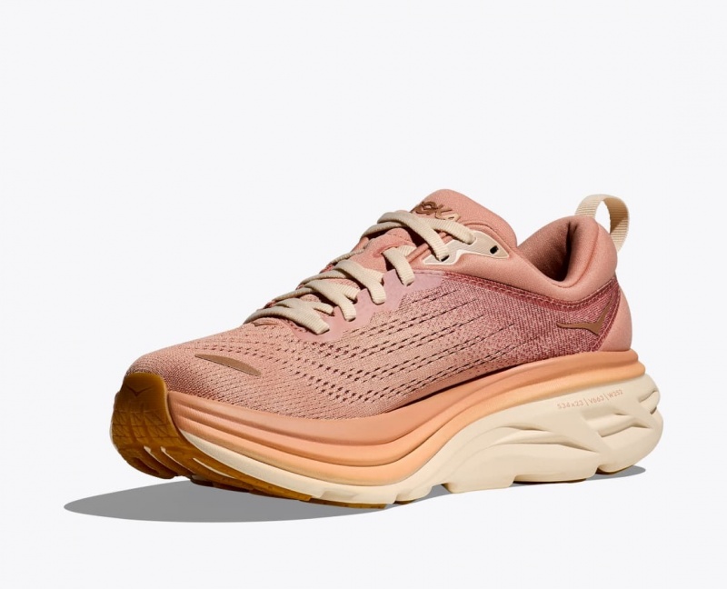 HOKA Bondi 8 Women's Running Shoes Rose Gold | IRA213597