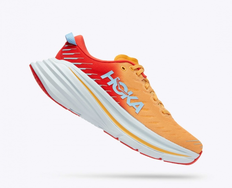 HOKA Bondi X Men's Running Shoes Orange / Red | NQU408569