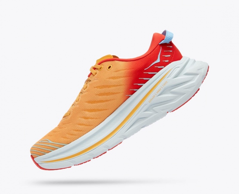 HOKA Bondi X Men's Running Shoes Orange / Red | NQU408569