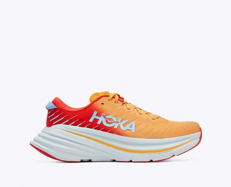 HOKA Bondi X Men\'s Running Shoes Orange / Red | NQU408569