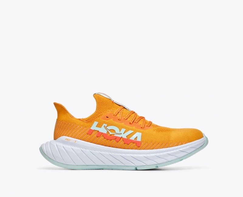 HOKA Carbon X 3 Men\'s Running Shoes Orange / Coral | QHO653927