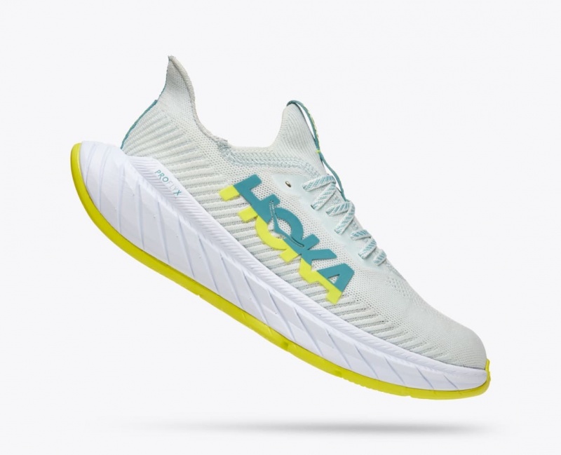 HOKA Carbon X 3 Men's Running Shoes White / Green | ADL258379