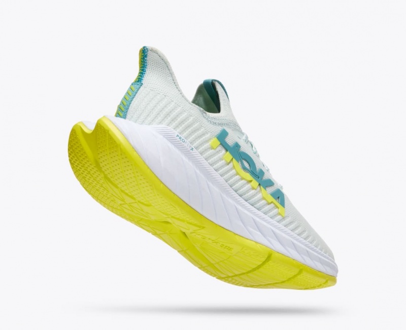 HOKA Carbon X 3 Women's Running Shoes White / Green | QGU182647