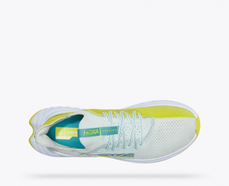 HOKA Carbon X 3 Women's Running Shoes White / Green | QGU182647