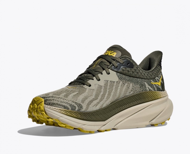 HOKA Challenger 7 Men's Trail Running Shoes Olive | TOI719045