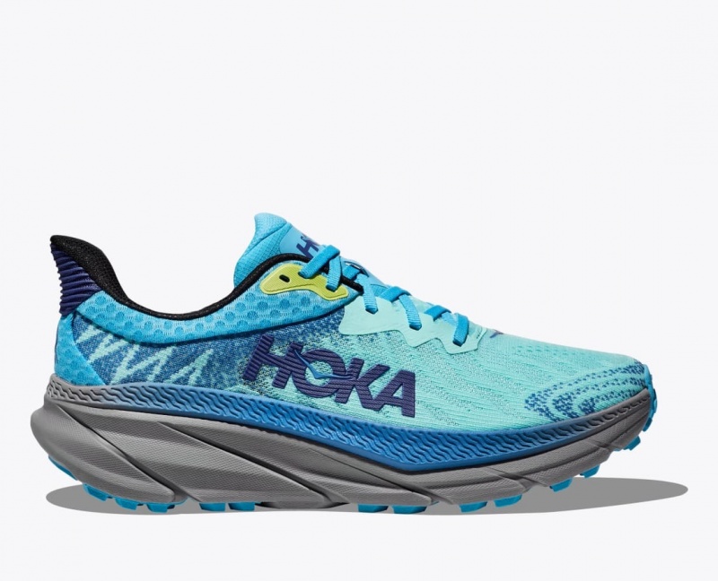 HOKA Challenger 7 Men\'s Trail Running Shoes Turquoise / Blue | RSB217683