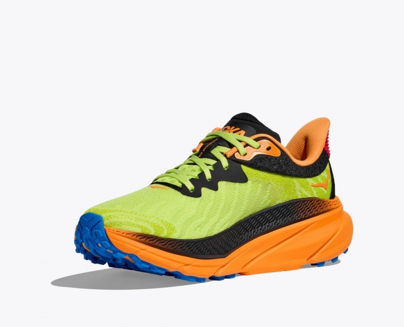 HOKA Challenger 7 Men's Trail Running Shoes Green / Black / Orange | DAX097536