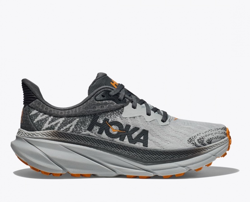 HOKA Challenger 7 Men\'s Trail Running Shoes Grey / Black | KIM312986