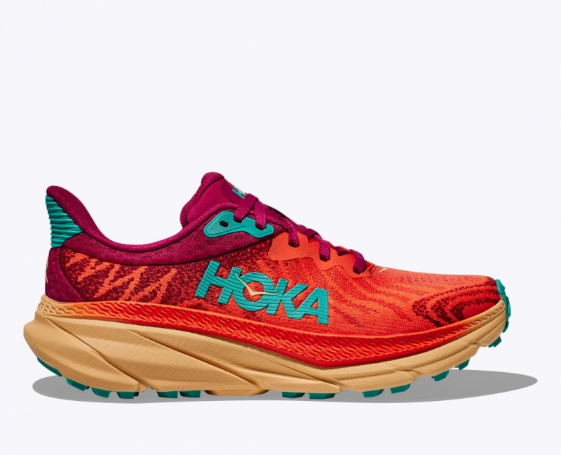 HOKA Challenger 7 Men\'s Trail Running Shoes Dark Orange / Red | UJG213680