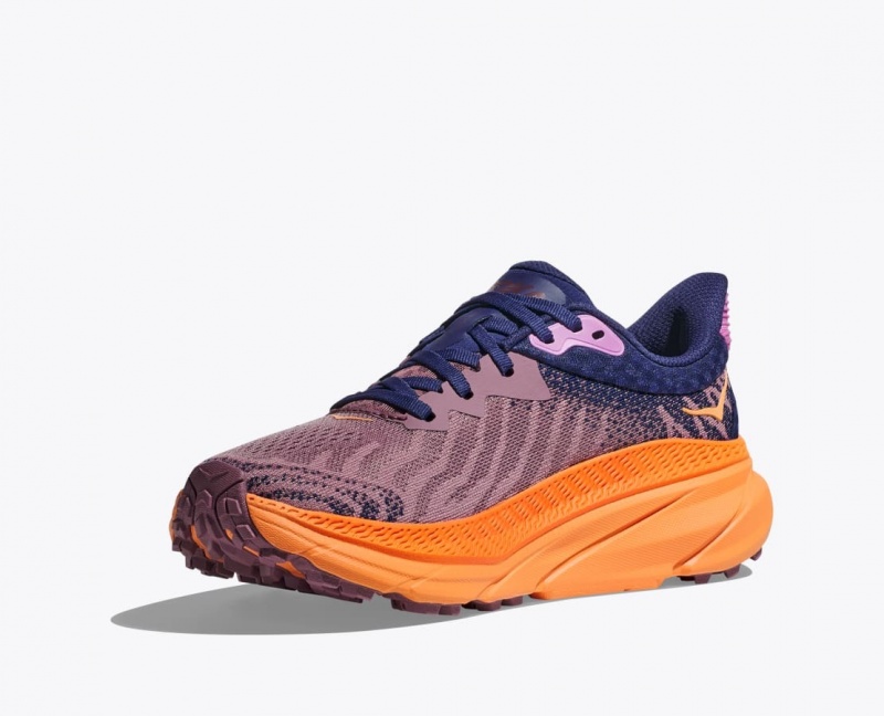 HOKA Challenger 7 Women's Trail Running Shoes Light Purple / Navy | QXS016249