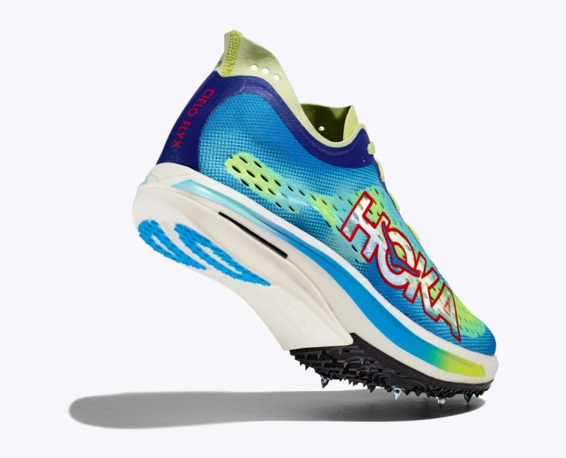 HOKA Cielo FLYX Men's Track Spikes Green / Blue | XWE932480