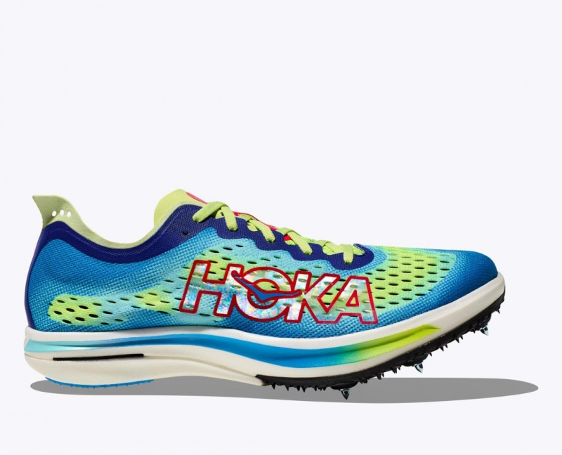 HOKA Cielo FLYX Men\'s Track Spikes Green / Blue | XWE932480