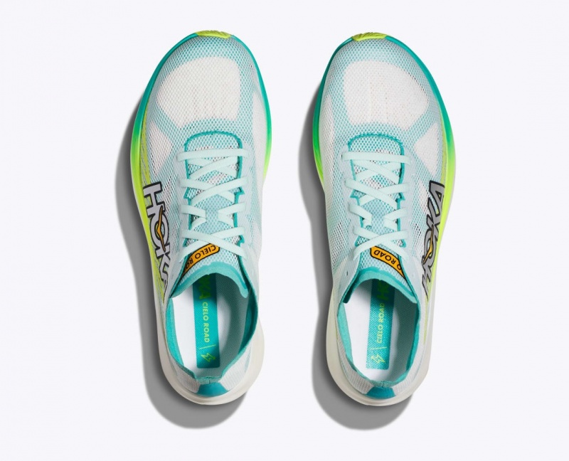 HOKA Cielo Road Men's Running Shoes White / Turquoise | IFM403528