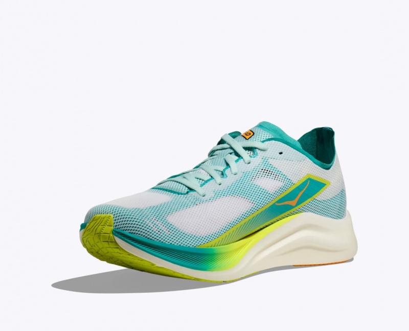 HOKA Cielo Road Men's Running Shoes White / Turquoise | IFM403528