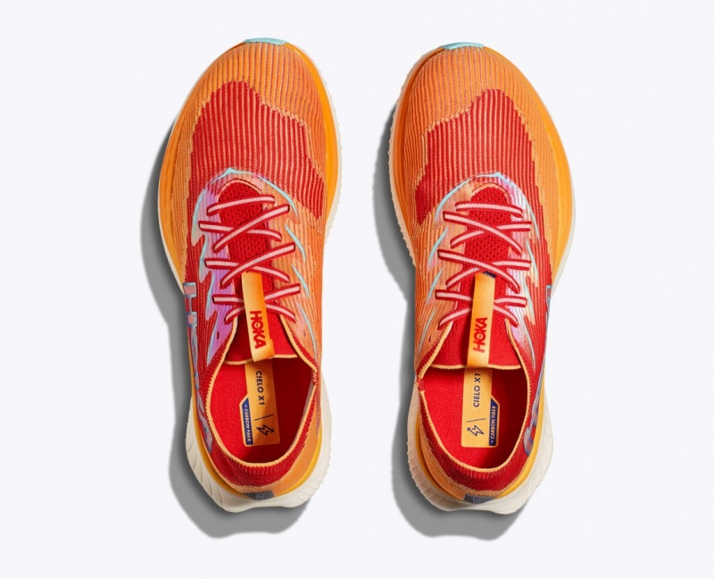 HOKA Cielo X1 Men's Running Shoes Orange / Red | OIR745630