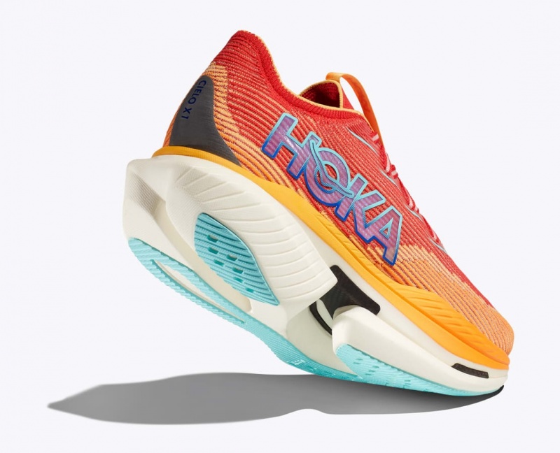 HOKA Cielo X1 Men's Running Shoes Orange / Red | OIR745630