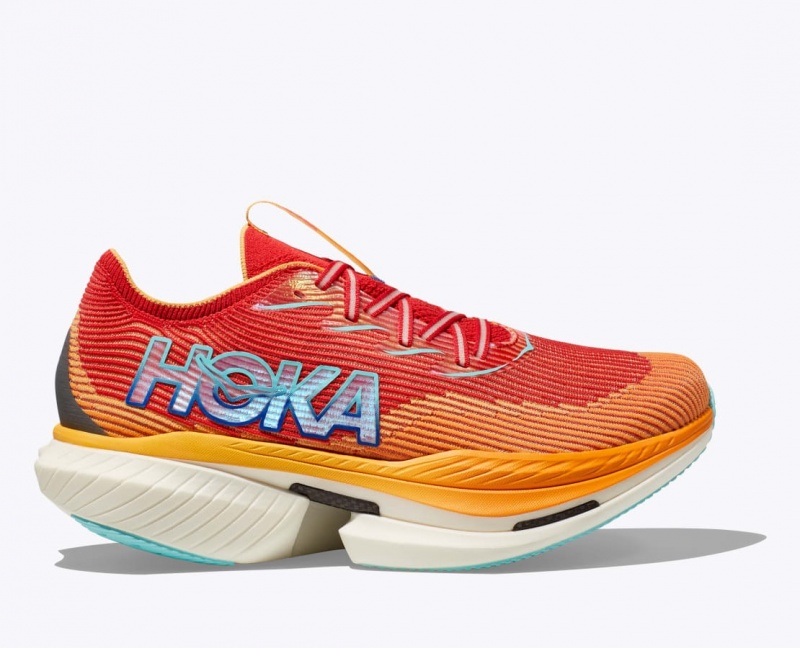 HOKA Cielo X1 Men\'s Running Shoes Orange / Red | OIR745630