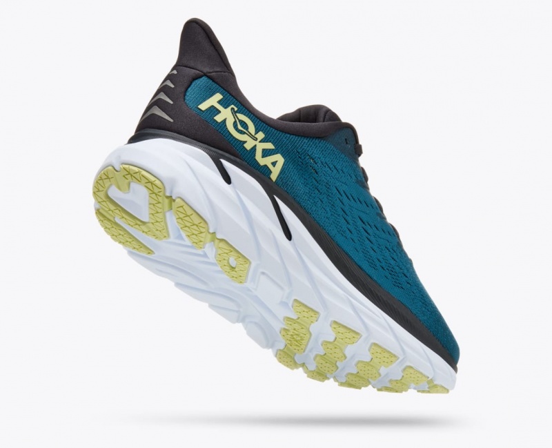 HOKA Clifton 8 Men's Running Shoes Dark Turquoise / Black | IRH317925