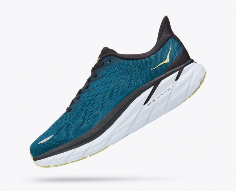 HOKA Clifton 8 Men's Running Shoes Dark Turquoise / Black | IRH317925