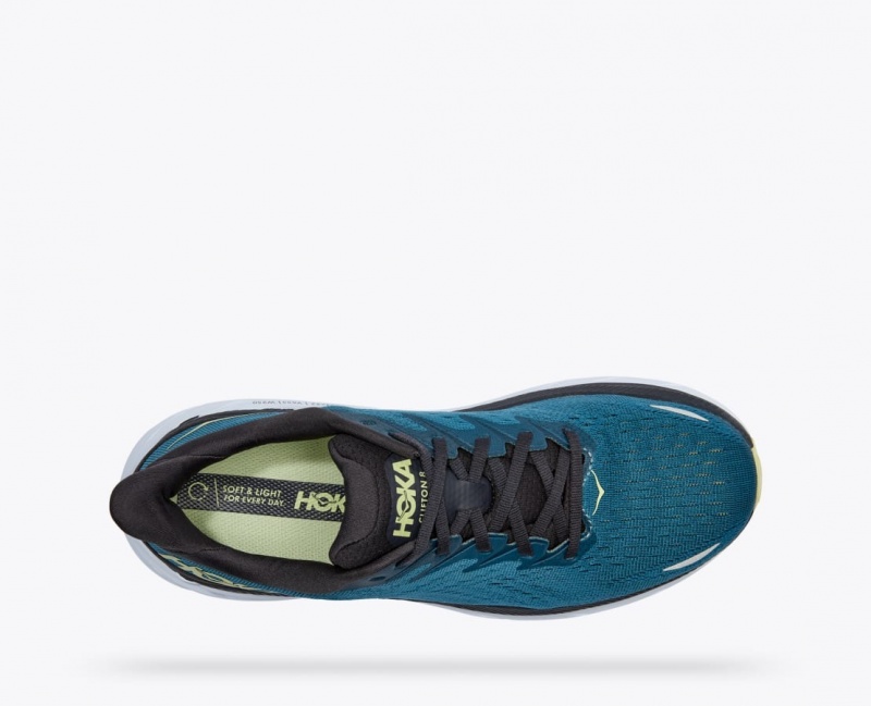 HOKA Clifton 8 Men's Running Shoes Dark Turquoise / Black | IRH317925