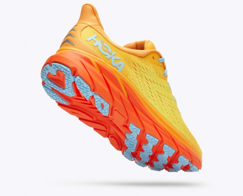 HOKA Clifton 8 Men's Running Shoes Orange / Yellow | KZW958306