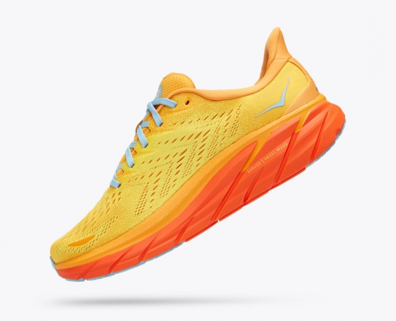 HOKA Clifton 8 Men's Running Shoes Orange / Yellow | KZW958306