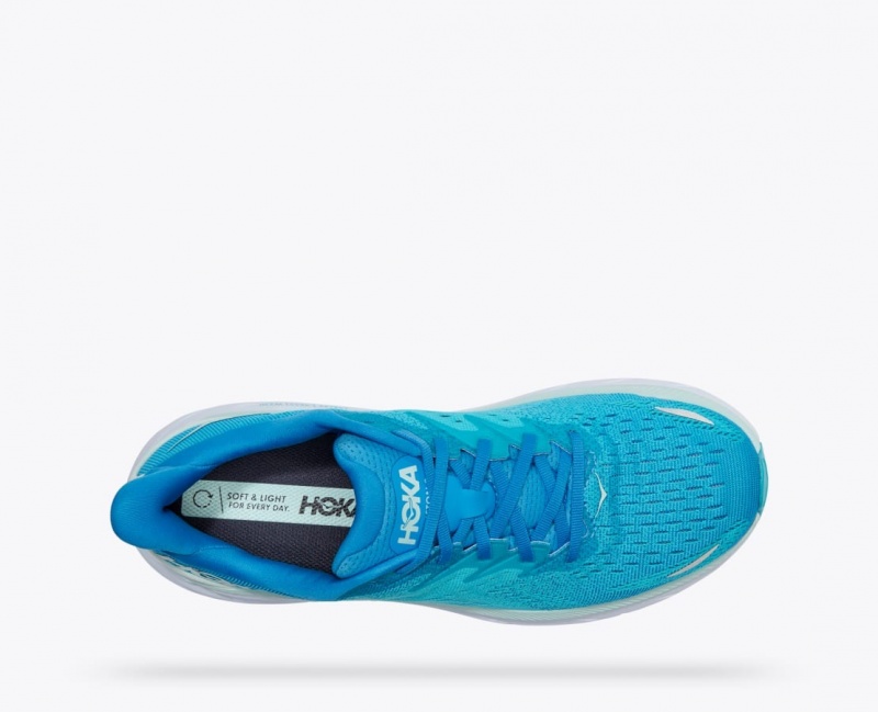 HOKA Clifton 8 Men's Running Shoes Turquoise | MCT984205