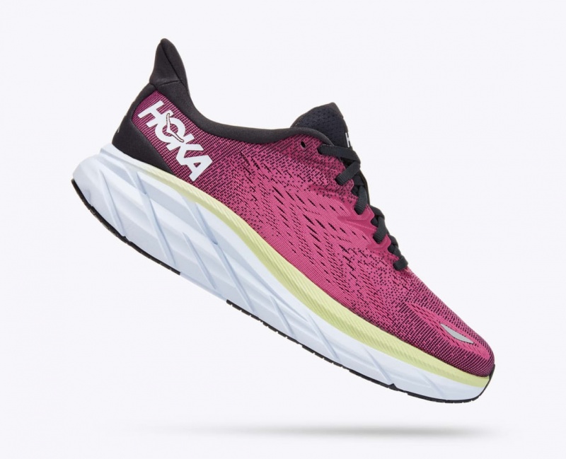 HOKA Clifton 8 Women's Running Shoes Light Burgundy | FGL319845