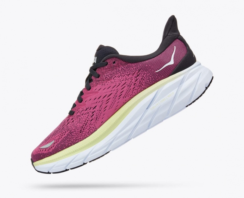 HOKA Clifton 8 Women's Running Shoes Light Burgundy | FGL319845