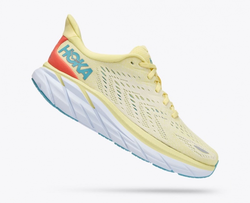 HOKA Clifton 8 Women's Running Shoes Light Yellow | MFO971256