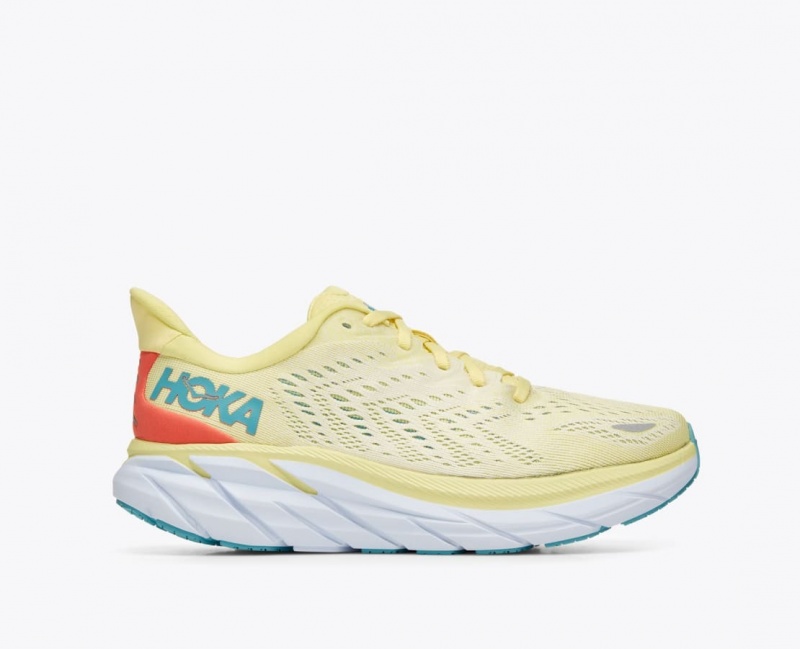 HOKA Clifton 8 Women\'s Running Shoes Light Yellow | MFO971256