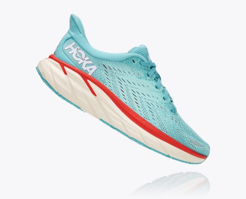 HOKA Clifton 8 Women's Running Shoes Turquoise | ZXQ472315