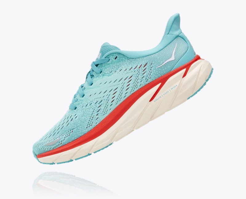 HOKA Clifton 8 Women's Running Shoes Turquoise | ZXQ472315