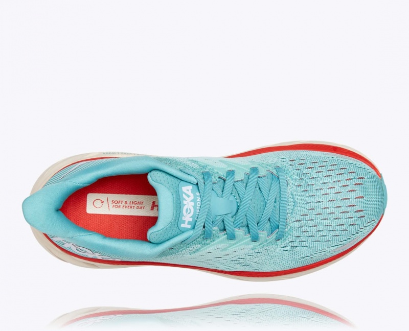 HOKA Clifton 8 Women's Running Shoes Turquoise | ZXQ472315