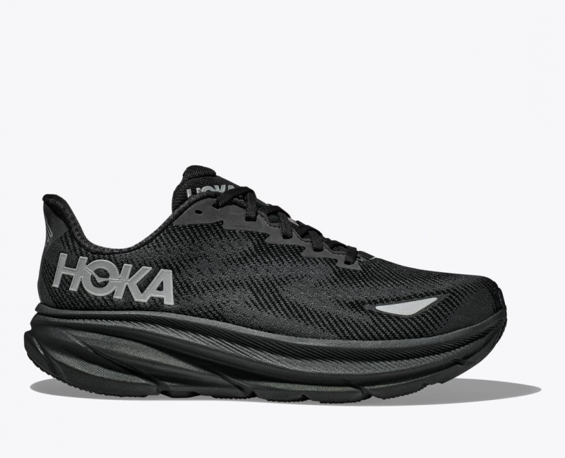 HOKA Clifton 9 GTX Men\'s Running Shoes Black | CIH765310