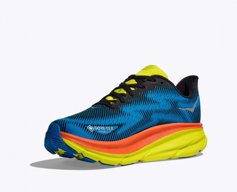 HOKA Clifton 9 GTX Women's Running Shoes Blue / Black | JUE916807