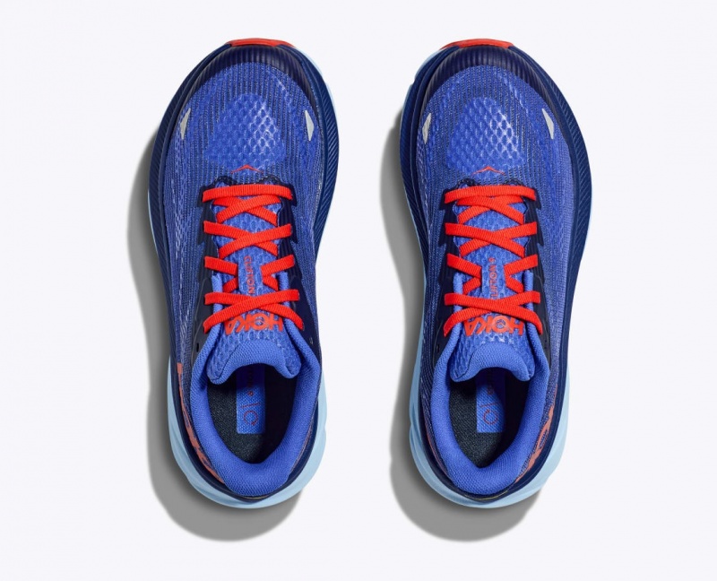 HOKA Clifton 9 Kids' Running Shoes Dark Blue / Red | EVK708264