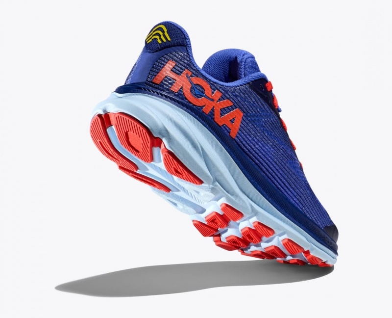 HOKA Clifton 9 Kids' Running Shoes Dark Blue / Red | EVK708264