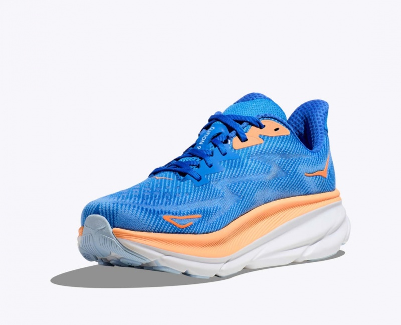 HOKA Clifton 9 Men's Running Shoes Blue / Orange | LME201637