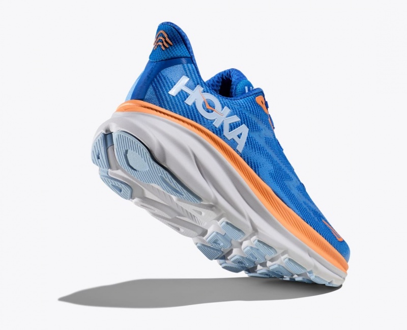 HOKA Clifton 9 Men's Running Shoes Blue / Orange | LME201637