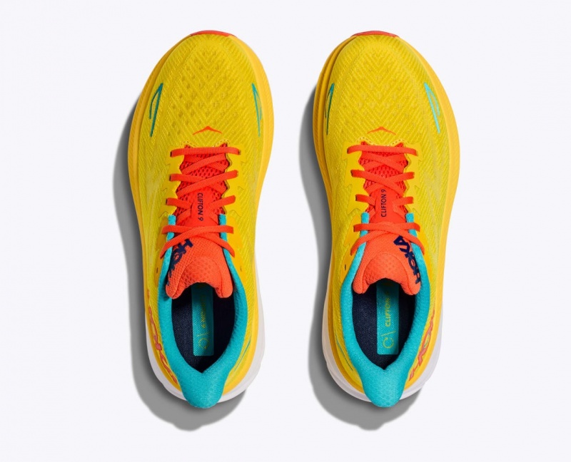 HOKA Clifton 9 Men's Running Shoes Yellow | YOJ342107