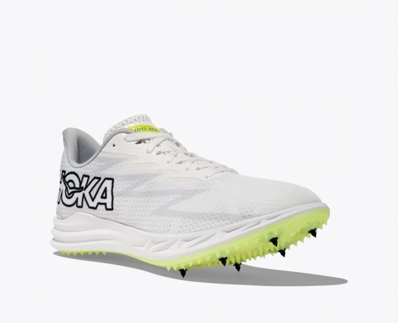 HOKA Crescendo MD Men's Track Spikes White | BSK326589