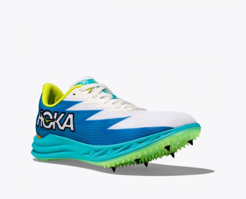 HOKA Crescendo MD Men's Track Spikes White / Blue | SQX627540